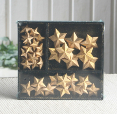 Streudeko "3D-Sterne", Gold/Glitzer, 80g-Holzschachtel