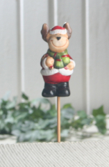 Dekostecker "Keramik-Elch" mit Zuckerstange