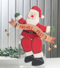 Kantenhocker Weihnachtsmann Frohes Fest