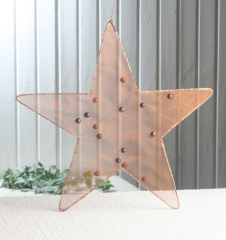 Anhänger "Organza-Stern Braun", Größe L, Braun/Glitzer/Perlen