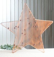 Anhänger "Organza-Stern Braun", Größe XL, Braun/Glitzer/Perlen