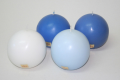 Posten 629: 1-B-Ware, 4 x Eika-Kugelkerzen 9,3 cm Ø, MIX