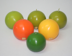 Posten 631: 1-B-Ware, 6 x Kugelkerzen im 8 und 9,3 cm Ø, MIX