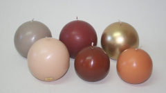 Posten 632: 1-B-Ware, 6 x Kugelkerzen im 8 und 9,3 cm Ø, MIX