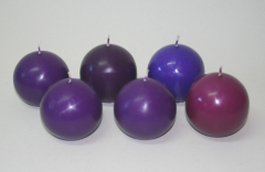 Posten 626: 1-B-Ware, 6 x Kugelkerzen 7 cm Ø, MIX