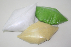 Posten 675: 1-B-Ware, Dekosand / Farbsand (0,1 - 0,5 mm), weiß-champagner-grün, ca. 3,6 kg