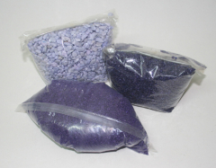 Posten 662: 1-B-Ware, Perlkies (1,2-1,8 mm) & Dekogranulat (2-3 mm) & Deko-Nuggets (6-8 mm), lila-flieder, ca. 2,4 kg