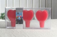 3er-Pack Herz-Kerze für Flaschenhals "Wine Cork Candle"