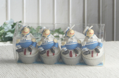 4er-Pack Dekokerze / Teelicht "Matrose"