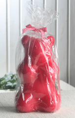 Dekokerze "Bärchen", GROSS, rot