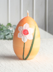 Eikerze "Narzisse", ca. 9 x 6 cm, mandarin