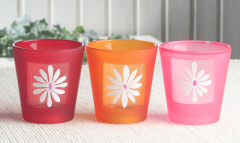 3er-Set Teelichtgläser "Blüte"