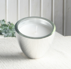 Kerze im Glas "Glanz", Silber