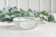 Glashalter für Teelichte "Ornamente", konische Form, weiß
