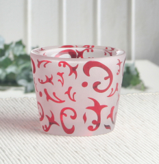 Teelichthalter "Ornamente", rot
