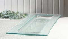 Längliches Glas-Tablett/-Platte "Units"
