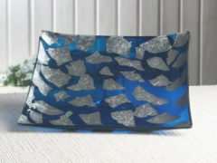 Glasteller "Blue Ice", groß