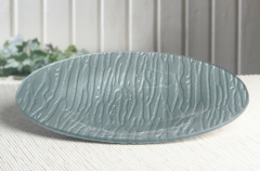 Glas-Teller "Wellen", silber, ca. 22 cm Ø