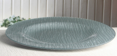 Glas-Teller "Wellen", silber, ca. 35 cm Ø