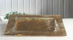 Glas-Schale "Units Gr. M", gold, eckig