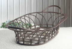 Metallschale/Gitterkorb "KLEIN", oval, antikrost, ca. 42 x 22 x 10 cm (LxBxH)