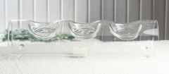 3er-Teelichthalter Röhre SURPRISE, rund, Glas, ca. Länge 30 cm
