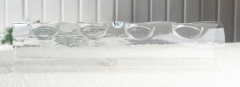 4er-Teelichthalter Tube/Röhre, RUND, Glas, ca. Länge 31,5 cm