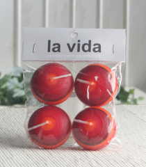 4er-Set Schwimmkerze "Paso", ca. 4 cm Ø, orange-rot-bordeaux-mocca