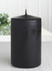 Stumpenkerze 10 x 6 cm Ø, Schwarz