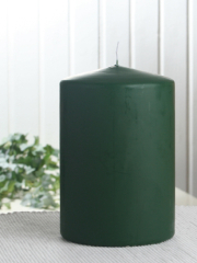 Stumpenkerze 15 x 10 cm Ø, Jägergrün-Dunkelgrün