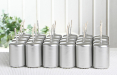 Baumkerzen / Mini-Stumpenkerzen 5x3 cm (24er Pack), silber