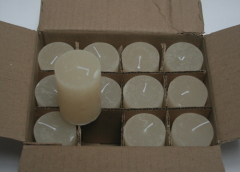Posten 732: 1-B-Ware, 12 x Rustik-Kerzen 8 x 5 cm Ø, creme