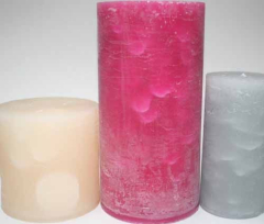 1-B-Ware!!! Rustik-Stumpenkerze, 40 x 10 cm Ø, creme, PUNKTE