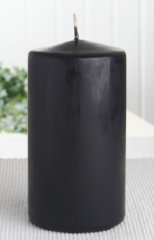 Sparpack: 12x Stumpenkerze 13 x 7 cm Ø, Schwarz