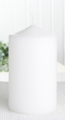Wenzel-Stumpenkerze 15 x 8 cm Ø, Weiß