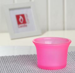Eika-Teelicht-/ Votivkerzenhalter, Pink, gefrostet