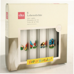 1-B-Ware: 6 Lebenslichte mit Glücksmotiv-AUFKLEBER