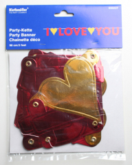 Partykette I love you, rot-gold