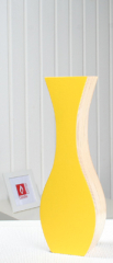 Designvase aus Holz, gelb, Größe L, Taillierte Form