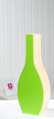 Designvase aus Holz, grün, Größe L, Flaschenform