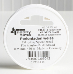 Perlonfaden, weiß, auf Rolle, ca.50 meter x 0,25 mm