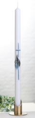 Taufkerze, Kommunionkerze Krug, blau, silber
