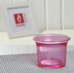 Teelicht-/ Votivkerzenglas, Pink, klar