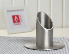 Halter für Altarkerzen aus Metall, 3 cm Ø, Silber (gebürstet)