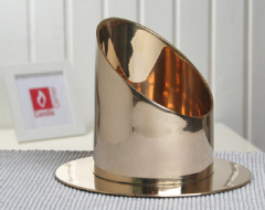 Halter für Altarkerzen aus Metall, 8 cm Ø, Gold (Hochglanz)