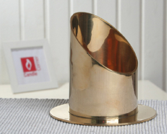 Halter für Altarkerzen aus Metall, 7 cm Ø, Gold (Hochglanz)