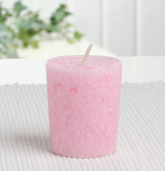 Bio-Votivkerze ohne Duft aus reinem Stearin, rosa