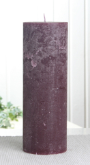 Rustik-Stumpenkerze, 20 x 7 cm Ø, pflaume-burgund