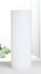 Rustik-Stumpenkerze, 20 x 7 cm Ø, weiß