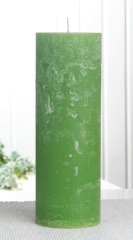 Rustik-Stumpenkerze, 20 x 7 cm Ø, apfelgrün